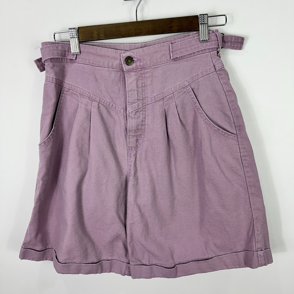 Vintage Wrangler Shorts 10 Purple High‎ Rise Pleated USA Made Mom Retro 90s Y2K